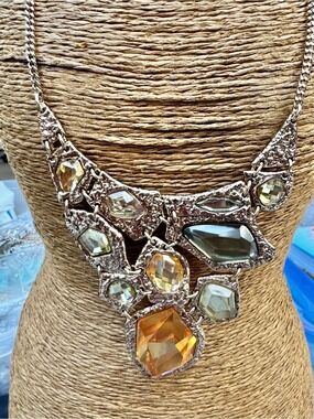 Statement Multicolor Crystal Bib Necklace -  Women Jewelry